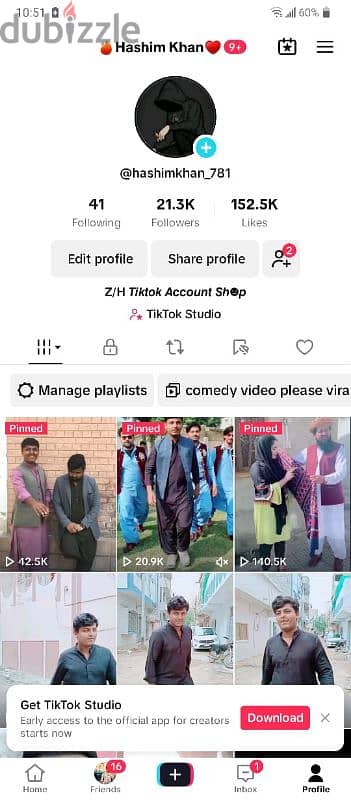 Tiktok Account for sale 40K Followerrs 3