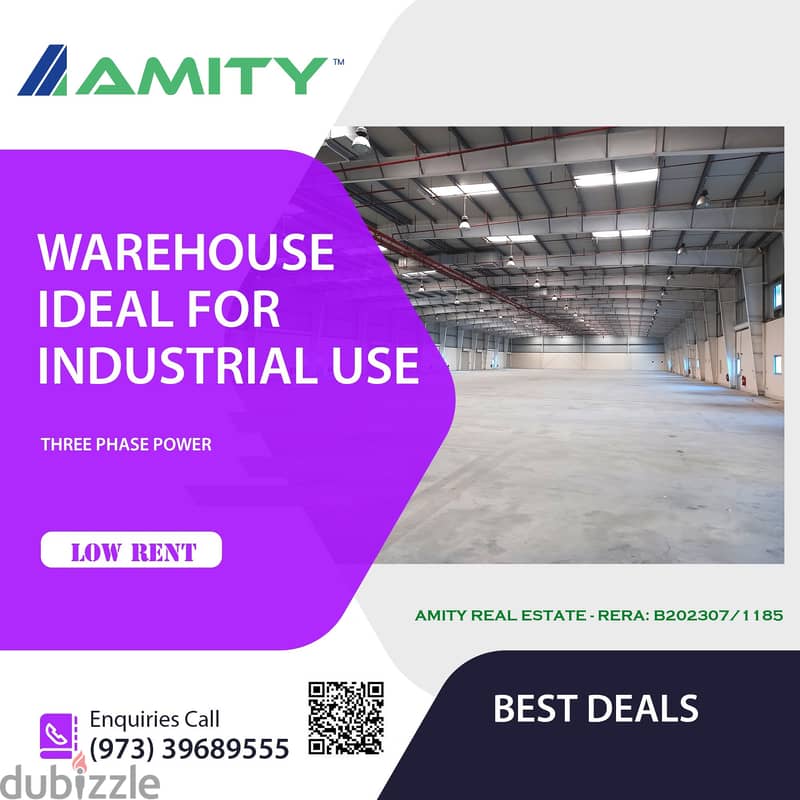 WAREHOUSE IDEAL FOR FACTORY  / WORKSHOP - 3PH Power - Call Us 39689555 0