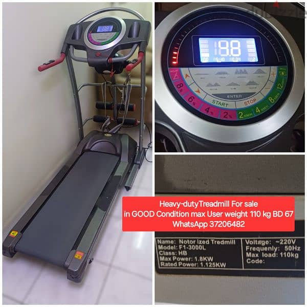 Heavy duty Treadmill and other items for sale with Delivery 0