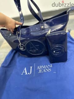 armani jeans bag and matching wallet set 0