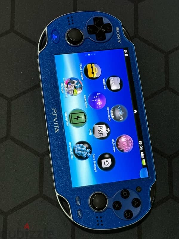 sony PSVITA 1000 oled, rare dark blue , hacked 128gb 1