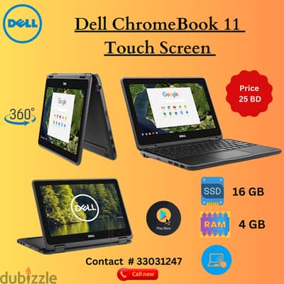 Dell Chromebook  | Touch Screen | 16GB Storage | 4GB RAM | Play Store