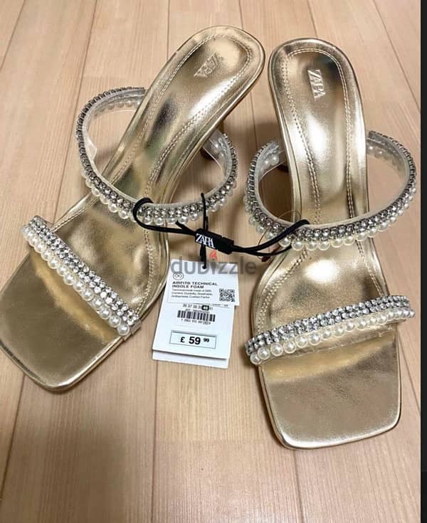 ZARA HEELED SANDALS WITH RHINESTONES 1