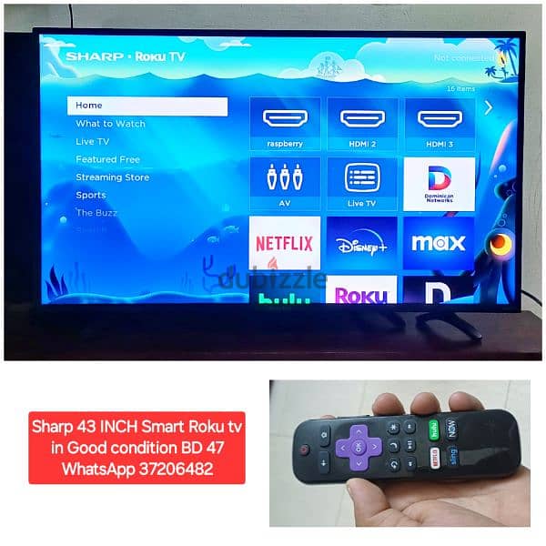 Sharp 43 inch smart roku tv and other items for sale with Delivery 1