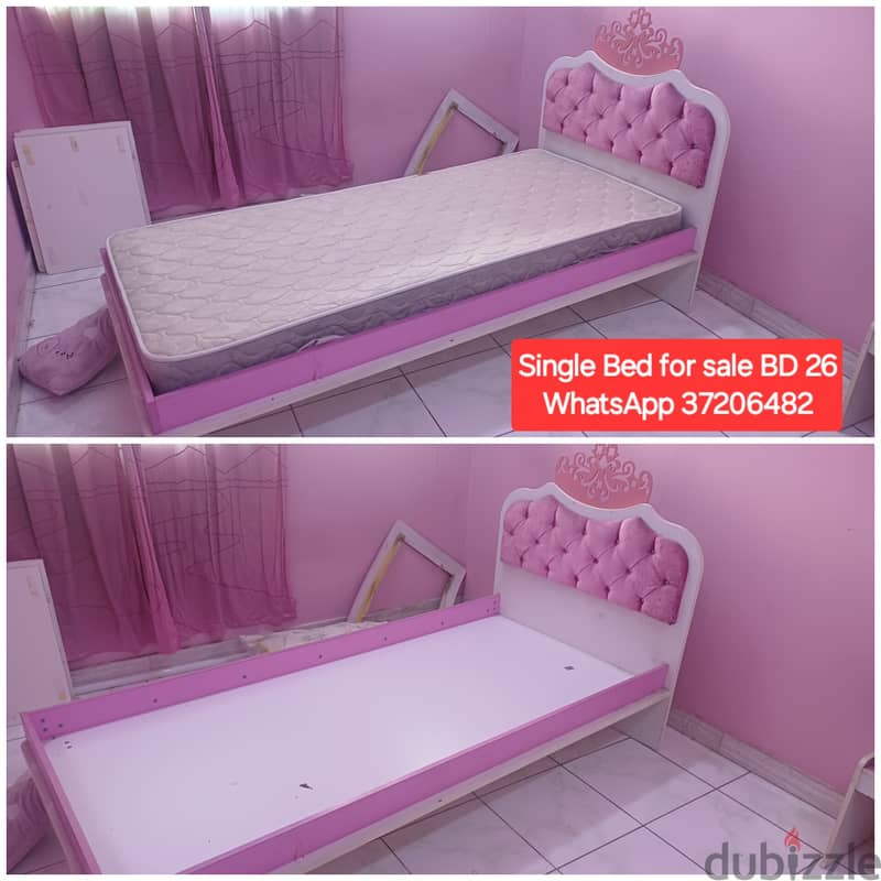 Queen size box bedd witj mattress and other items for sale wd Delivery 6