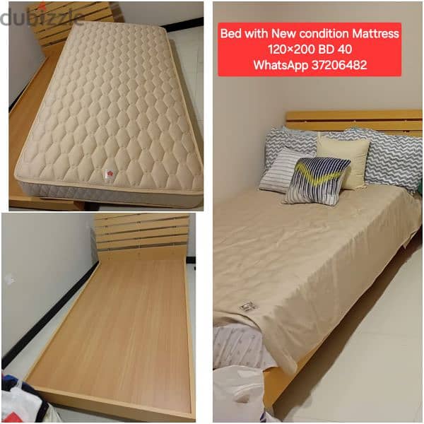 Single wooden bed with good quality mattress and other items for sale 17