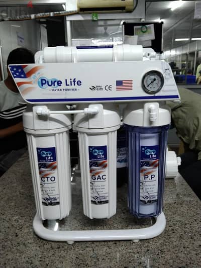 Pure Life 6 stages RO System with stand and gauge