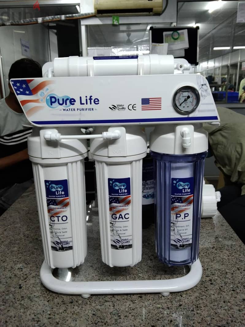 Pure Life 6 stages RO System with stand and gauge 0