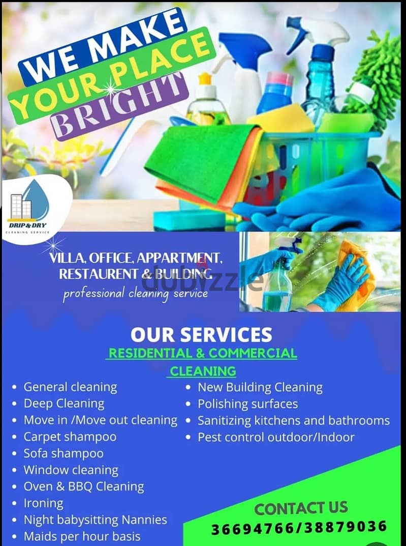 Villa cleaning service available monthly basis ( male cleaner) 0