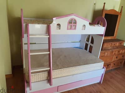 kids doll house, kitchen set and bunk bed