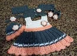 Crochet frocks and fabric clothes 4