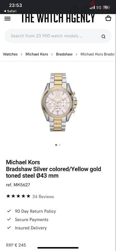 Michael Kors Womens Bradshaw Silver colored/ Yellow gold toned ste 4