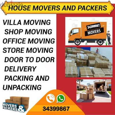 house mover and Packer Villa office shop flat packing and unbking