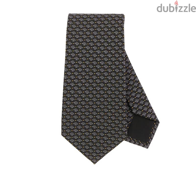 Gucci Bee embroidered silk tie 0