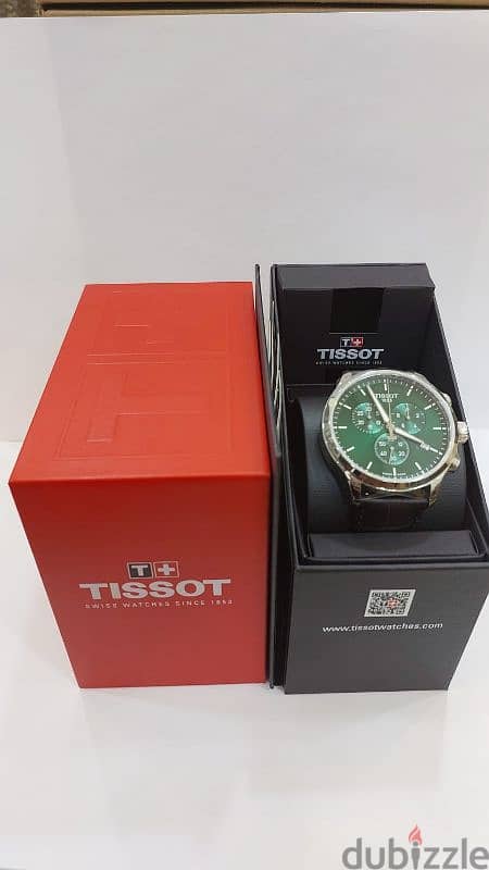 Tissot Chrono XL Classic Green Dial & brown leather strap 1