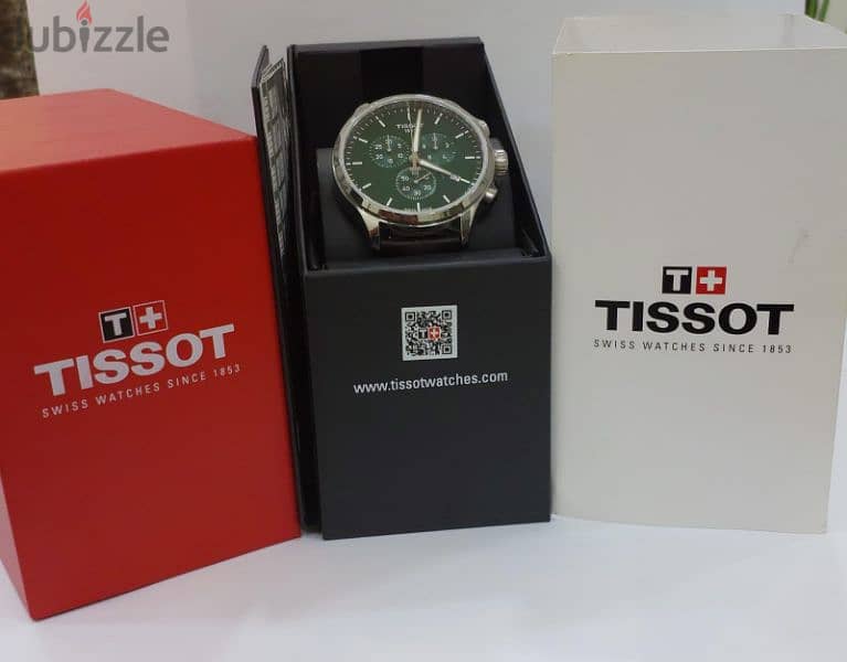 Tissot Chrono XL Classic Green Dial & brown leather strap 4