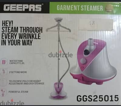 garment steamer color white and pink GEEPAS BRAND