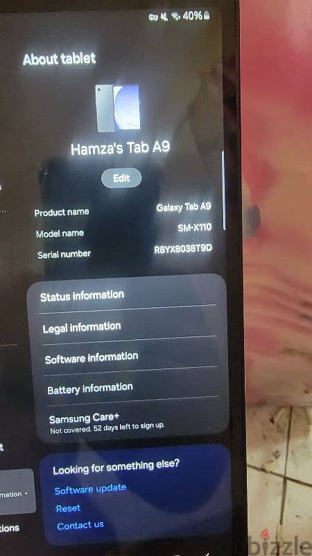 Samsung Tab-A9 , 8Gb ram , 128gb 6