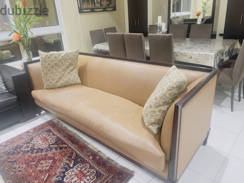 3+3 seater leather sofa 0