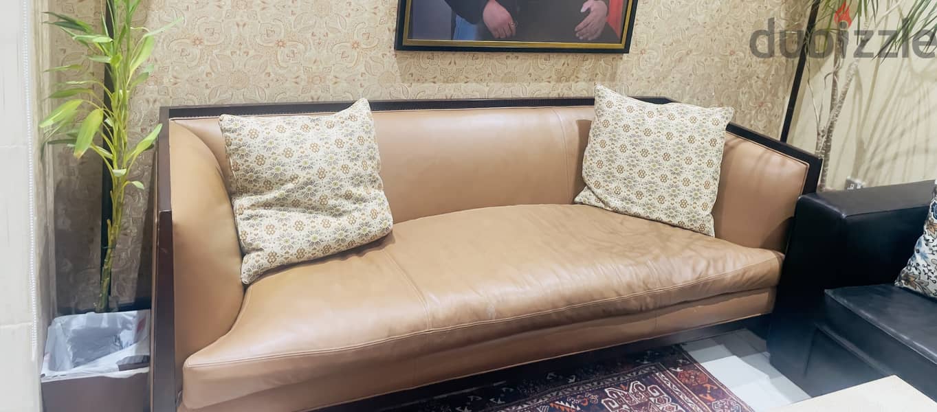 3+3 seater leather sofa 1