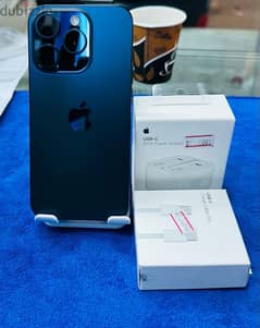 iPhone 15 pro blue titanium 128 GB battery health 100  with Warranty 0