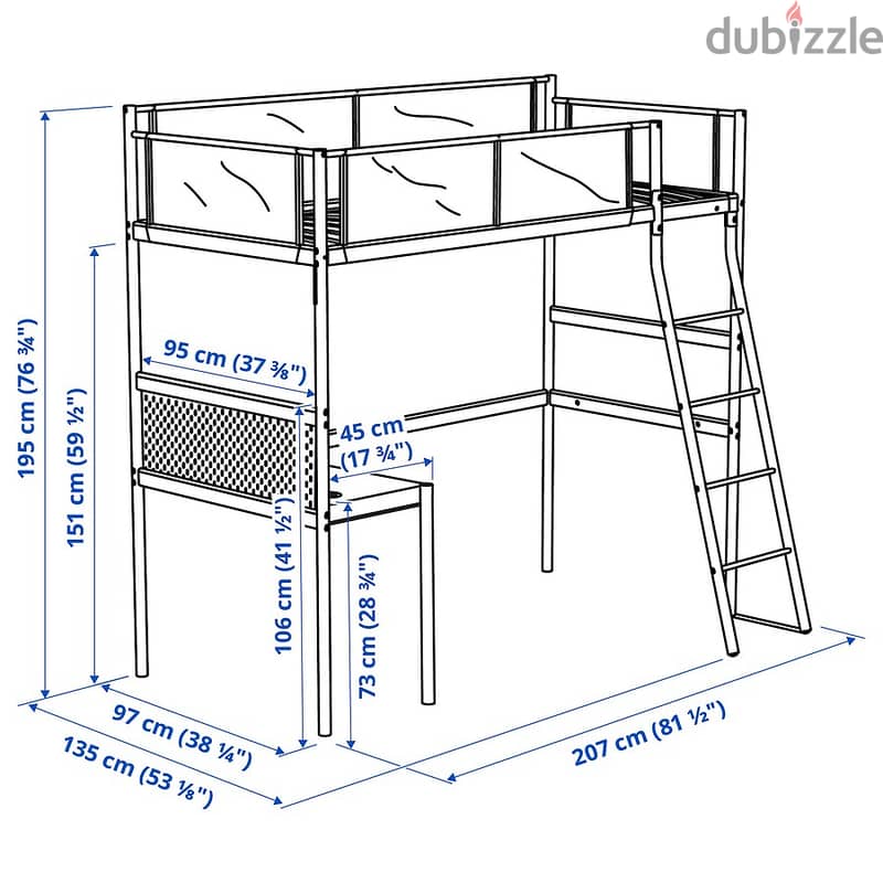 IKEA Vitval Loft Bed – Excellent Condition, 75 BHD (Negotiable) 1