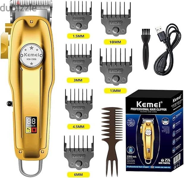 KEMEI Mens Hair Clipper Cord Cordless Clippers Hair Trimmer Beard 6