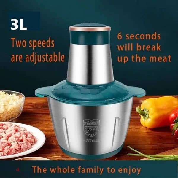 Food processor Meat Chopper Stainless steel 3 Litres Electric Food 3