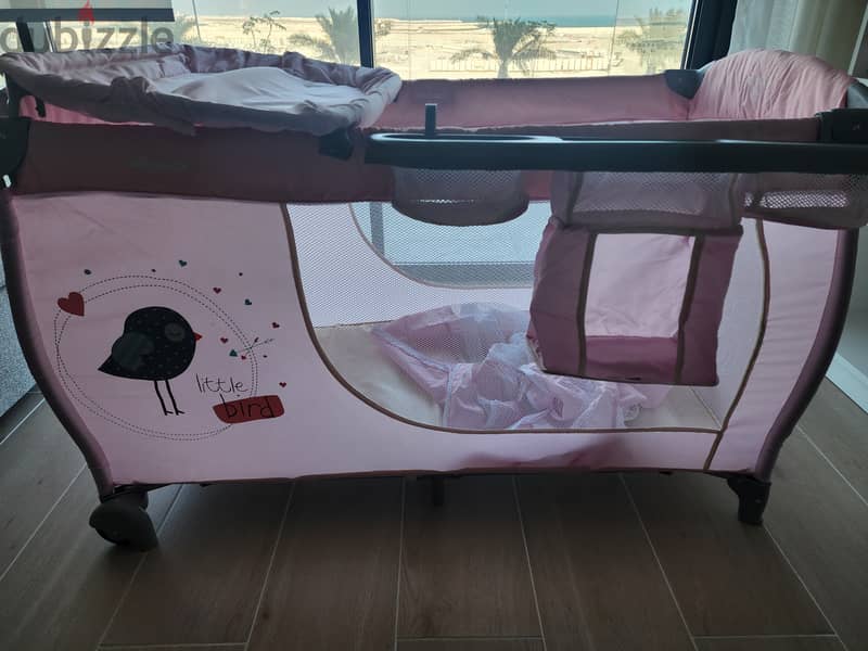 10 BD- pink travel cot 3