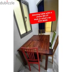 4 chairs Dinning table and other household items for sale 0