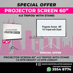 Projector Screen 60" & All Size's Available with tripod stand Wall 0