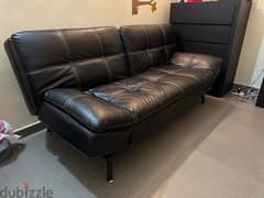 sofa cum bed leather-   home center 0