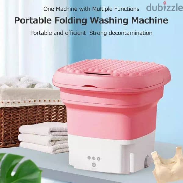 Automatic Portable Folding Washing Machine With Drain Basket 1