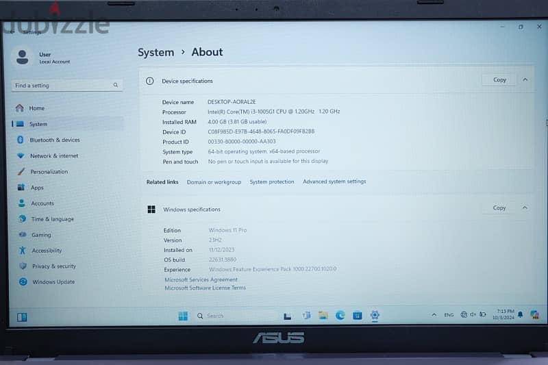 لابتوب ماركة asus 2