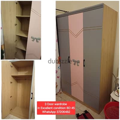 Wardrobe 3 Dooor and other itemss for sale with Delivery