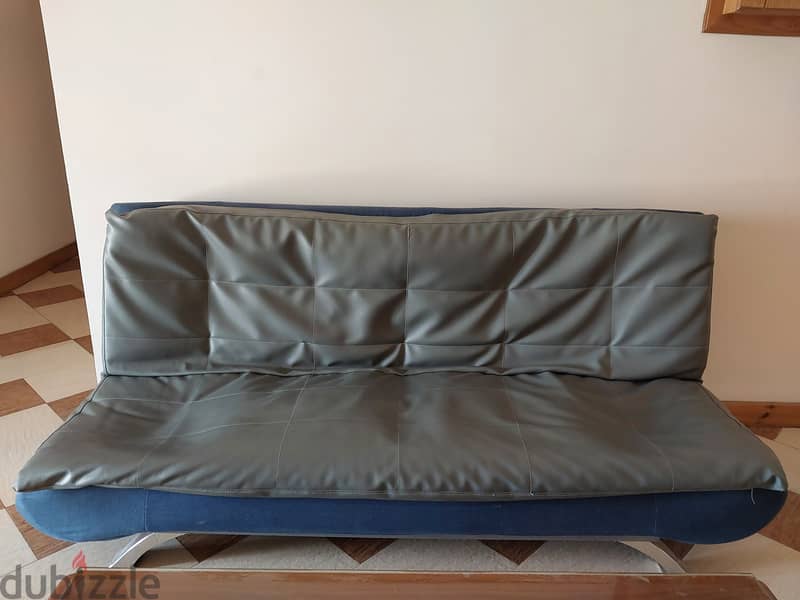 Leather sofa cum bed 3