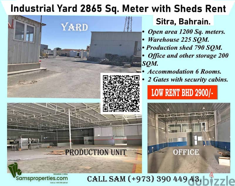 Bahrain yard rent with warehouse, workshop, Office and Accommodation 0