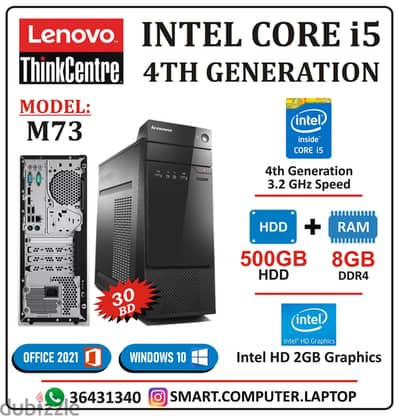 Limited Stock LENOVO Core i5 4th Gen. PC (30/-BD Only) 8GB RAM + 500GB