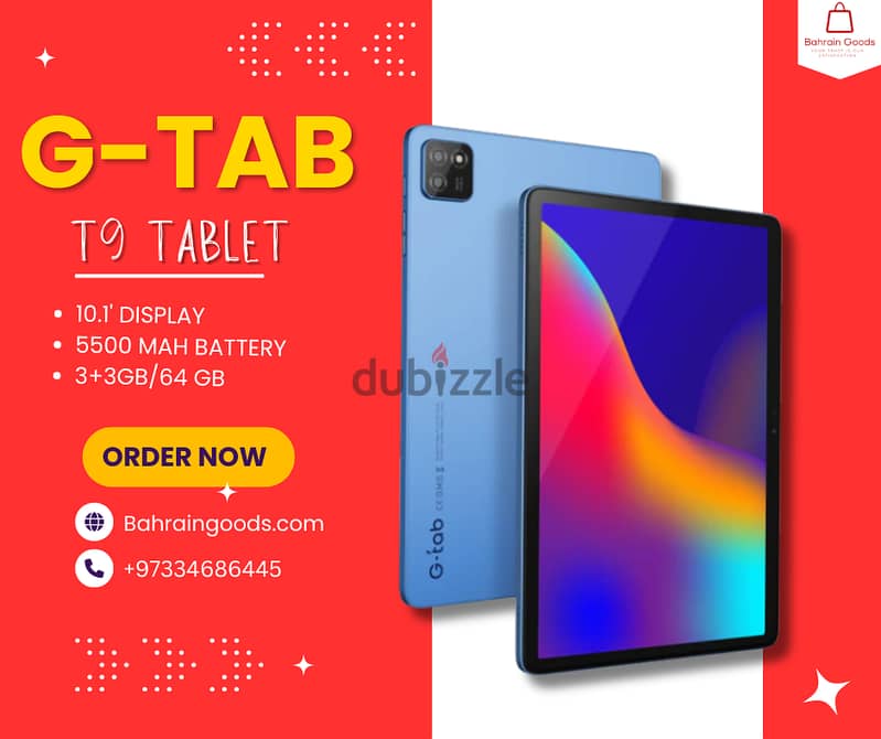 G-tab T9 64GB Tablet | 10.1 Inches Screen | Android 14.0 RAM3GB+3GB 0