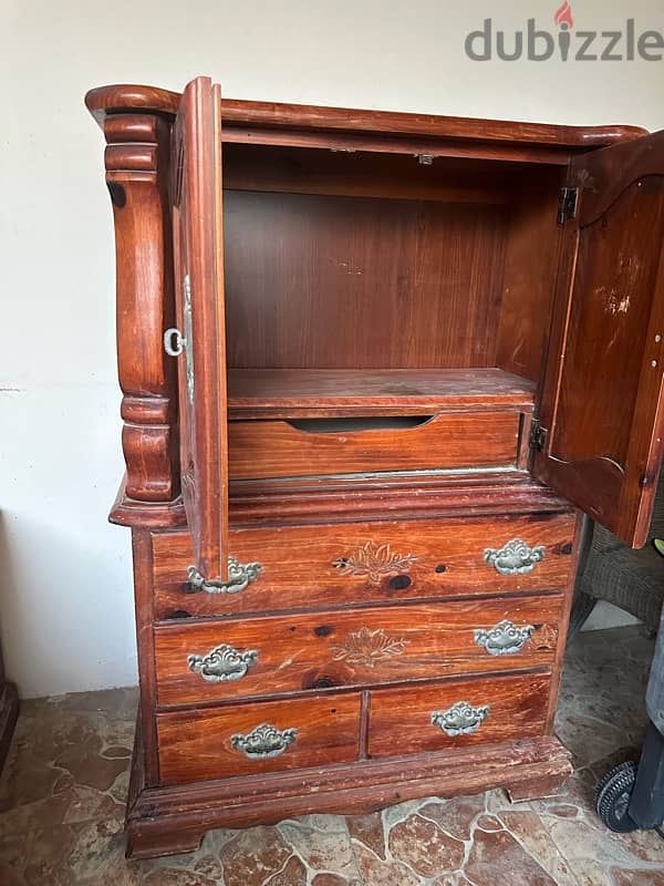 garden table with cupboard good condition 0