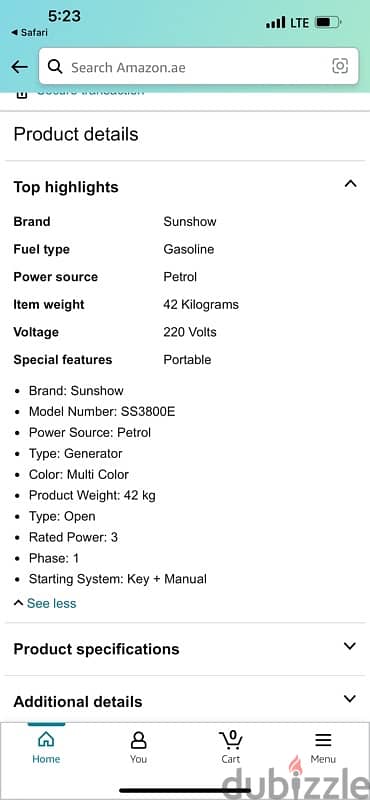 sunshow 6.5hp 2