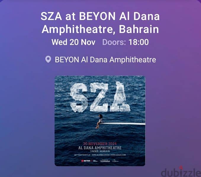 SZA Concert Ticket 0