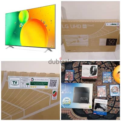 LG 50 Inch LED 4K UHD Smart TV + PS4 + 5 Games + wireless headphones