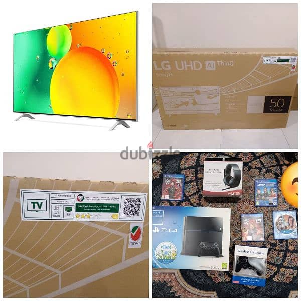 LG 50 Inch LED 4K UHD Smart TV + PS4 + 5 Games + wireless headphones 0