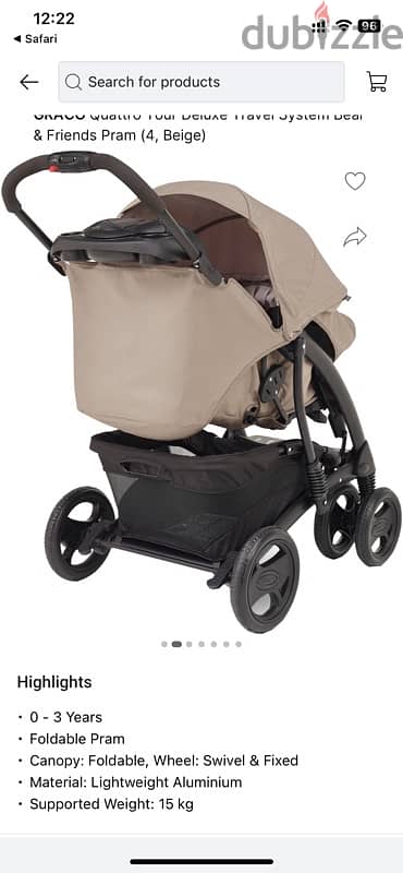 graco  3 in 1 travel system - like new 2