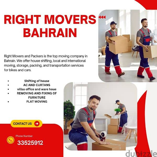 Right Movers Bahrain House office store shop villa Restaurant Shifting 0