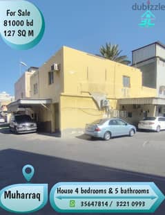 House for sale @ Muharraq 4 bedrooms 127 SQ M with best price 0