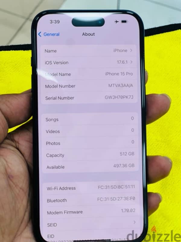 I PHONE 15 PRO 512 GB WITH WARRANTY 1