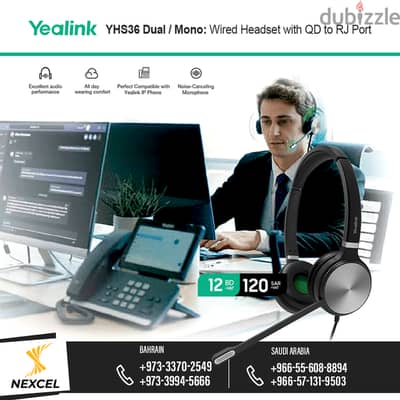 Yealink Headset with Microphone 3.5mm Headphone