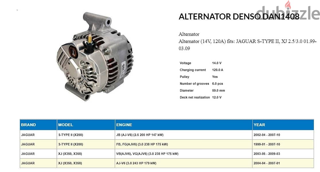 Brand New DENSO Alternator for Jaguar 4